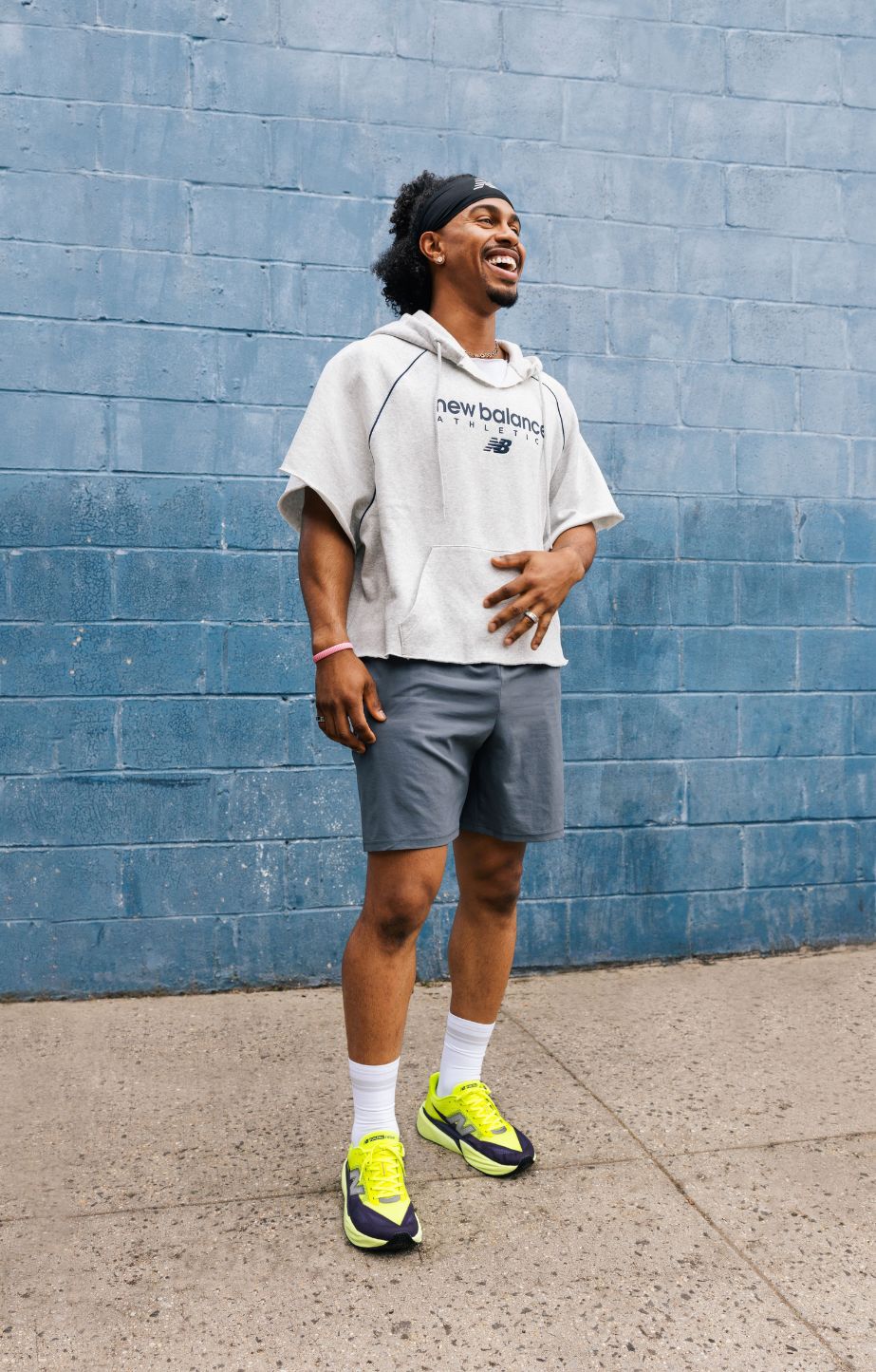 Man running in new balance fuelcell rebel v5s